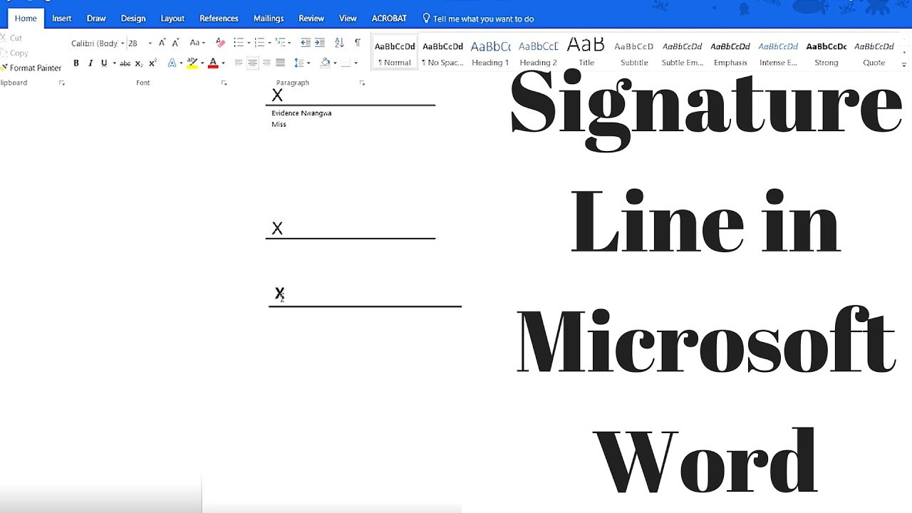 How To Insert Signature Line In Word
