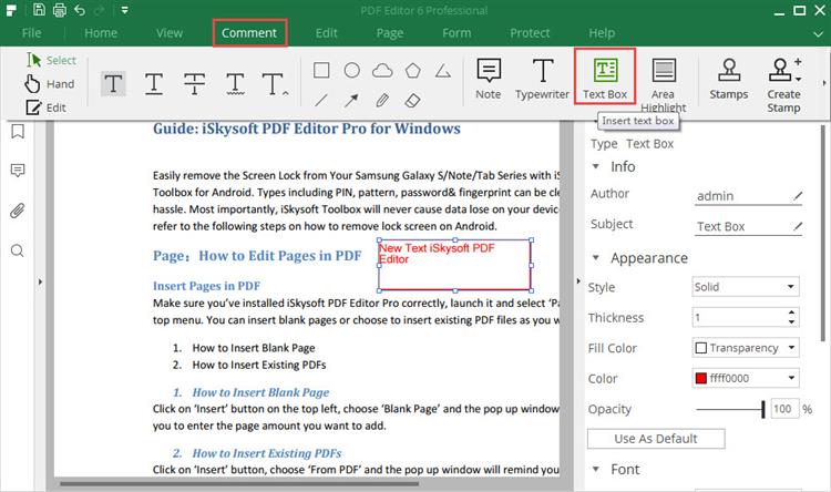 How To Insert Text Box On Pdf