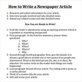 How To Write A Feature Article For Students