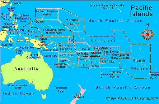 Iles Du Pacifique Carte