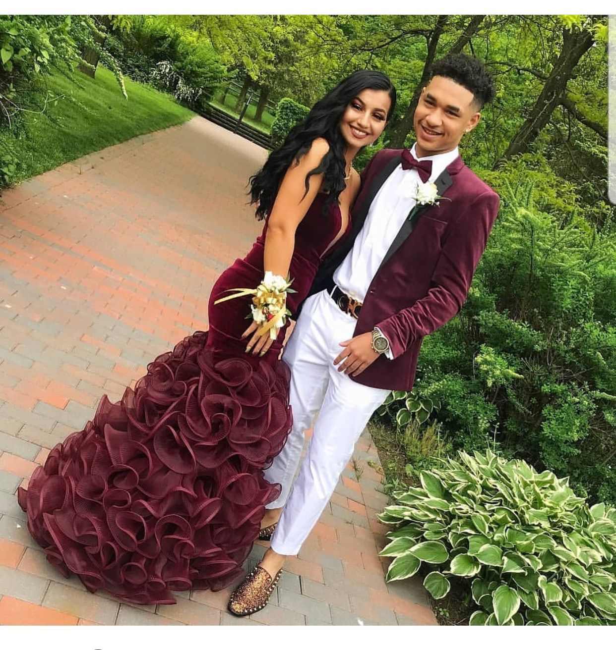 Maroon Couple Outfits