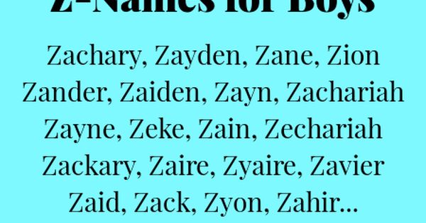 Names With The Z