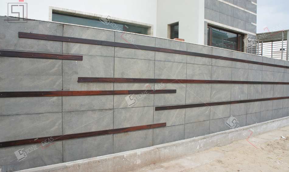 Natural Stone Cladding Exterior Front Wall Tiles Design In Indian House