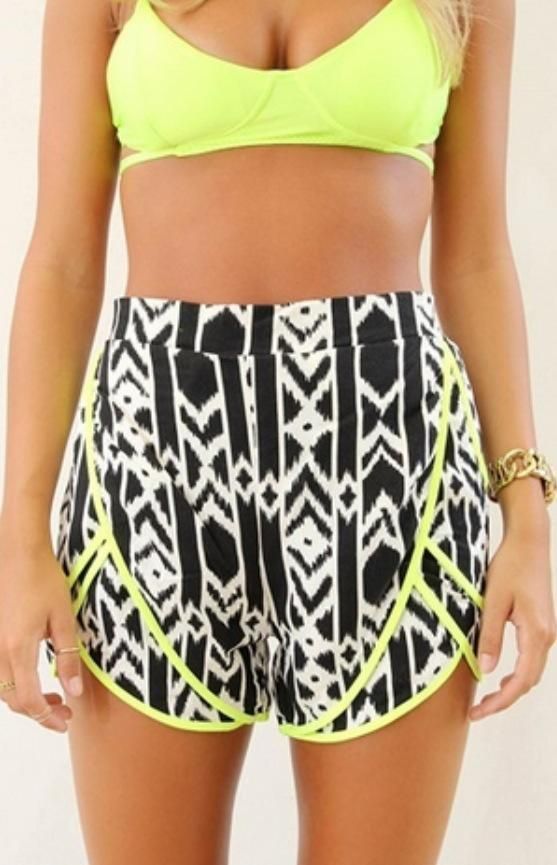 Neon Shorts Outfit