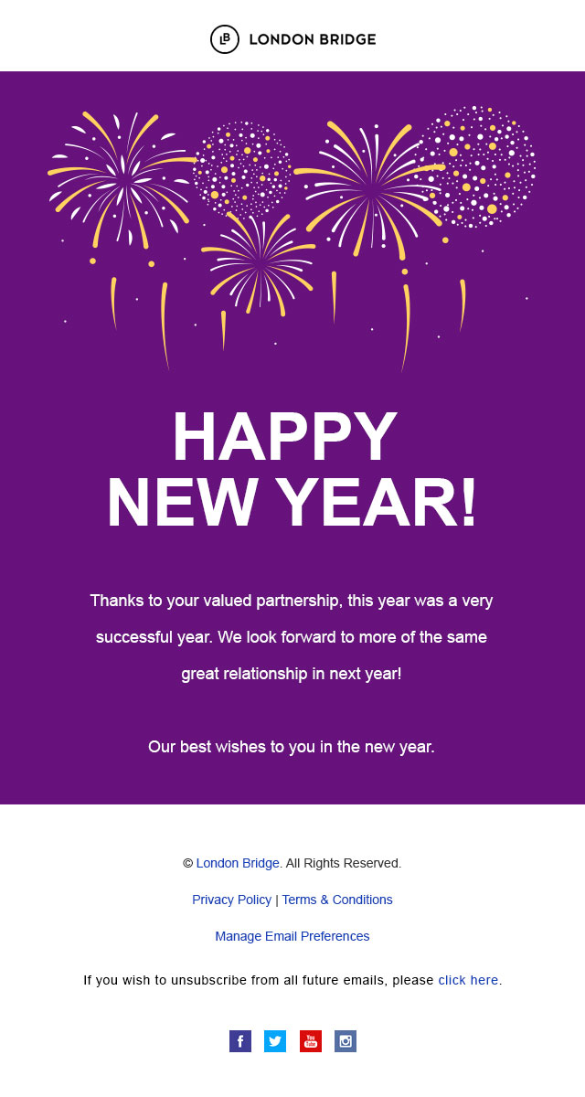 New Year Greeting Professional Email