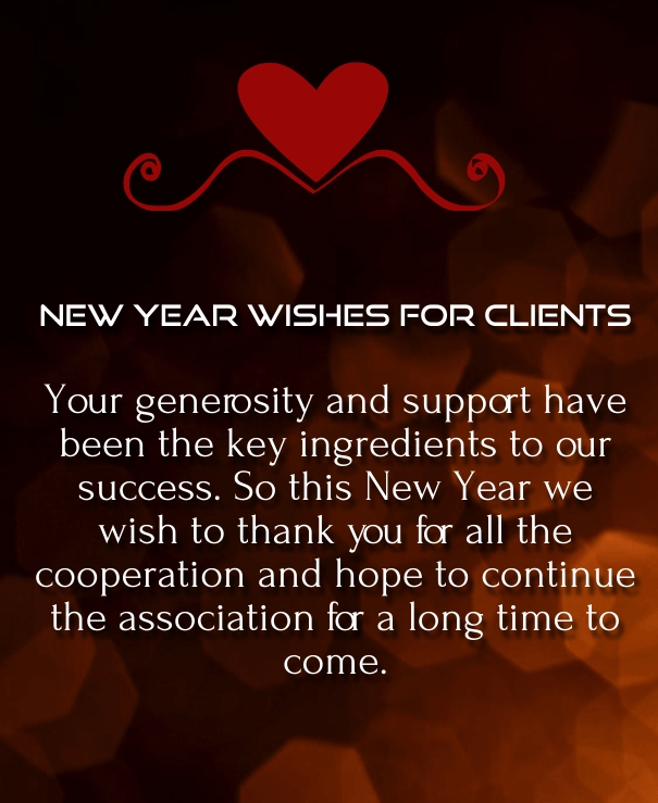 New Year Greetings Letter To Clients