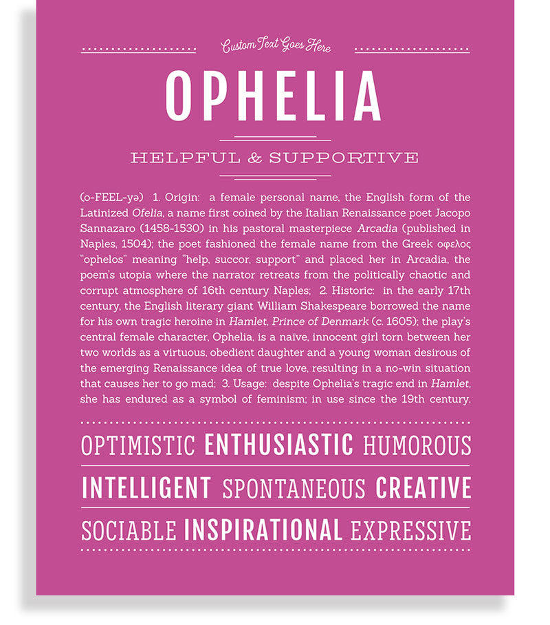 Ophelia Meaning Of Baby Name