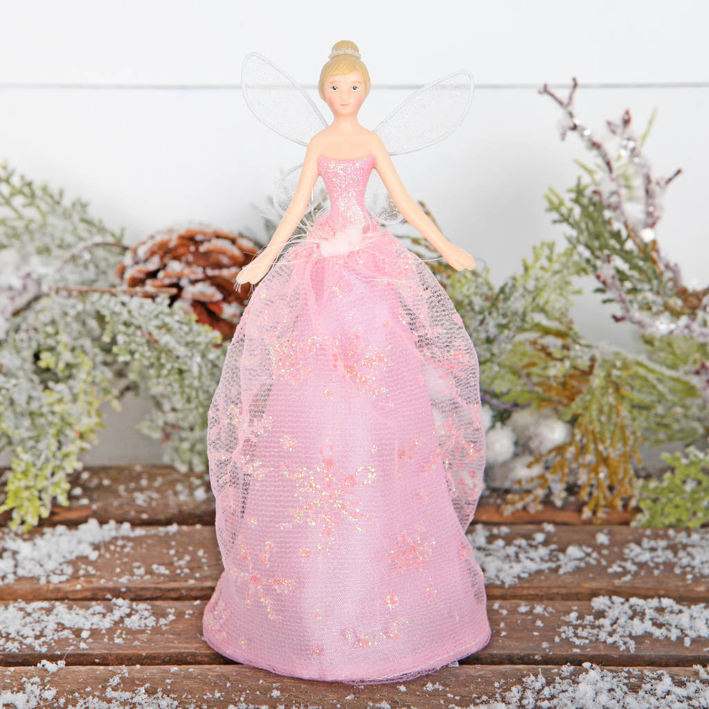 Pink Christmas Angel Tree Topper