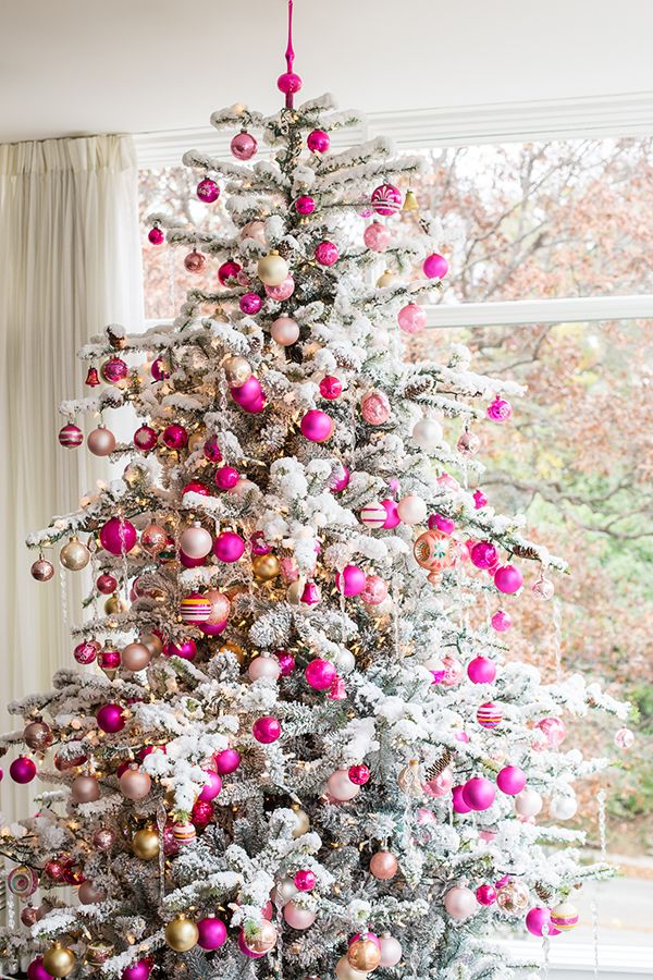 Pink Christmas Decorations On Tree