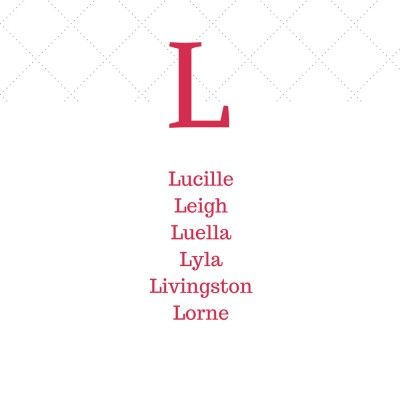 Popular Female Names Starting With L