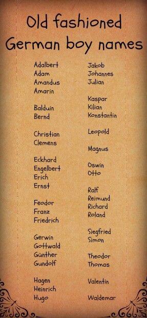 Popular German Names Boy