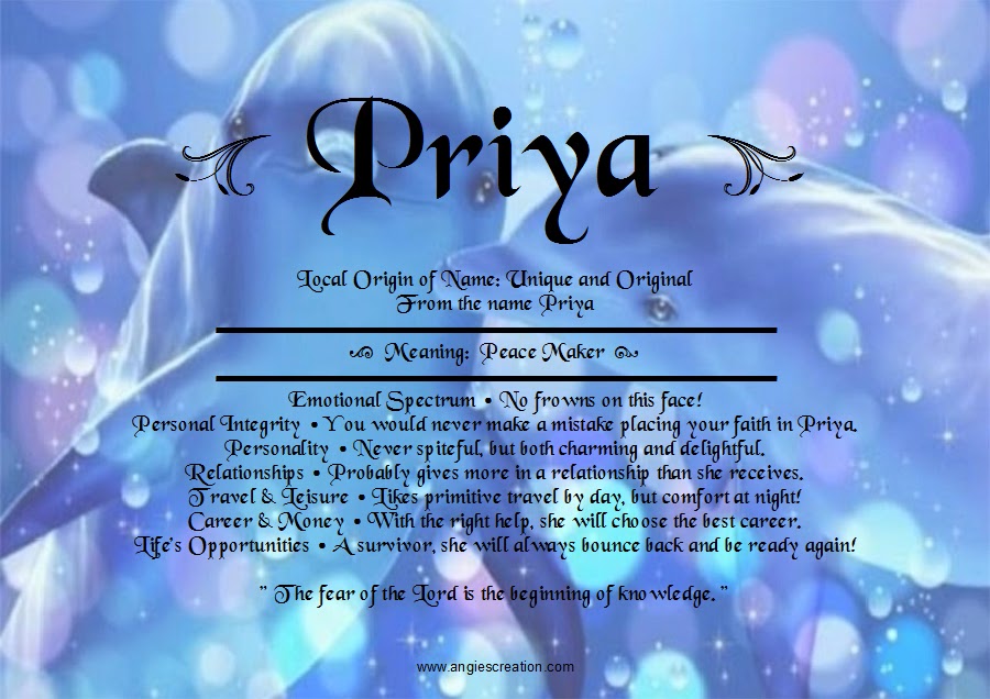 Priya Name Meaning In Hindi Language