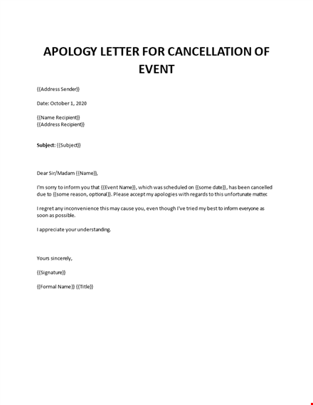 Sample Letter For Event Cancellation Due To Covid 19