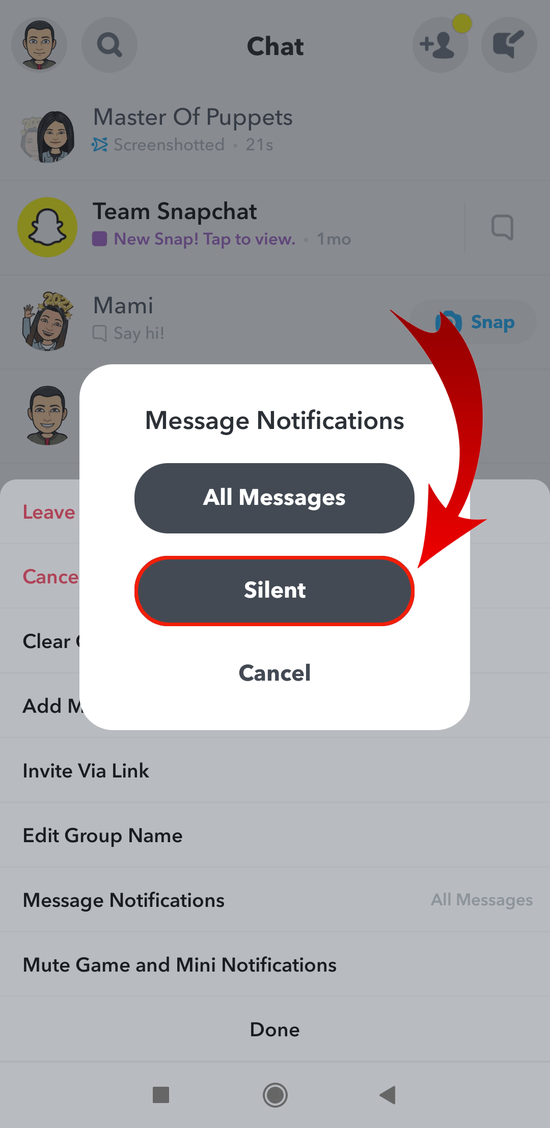 Snapchat Disable Typing Notification