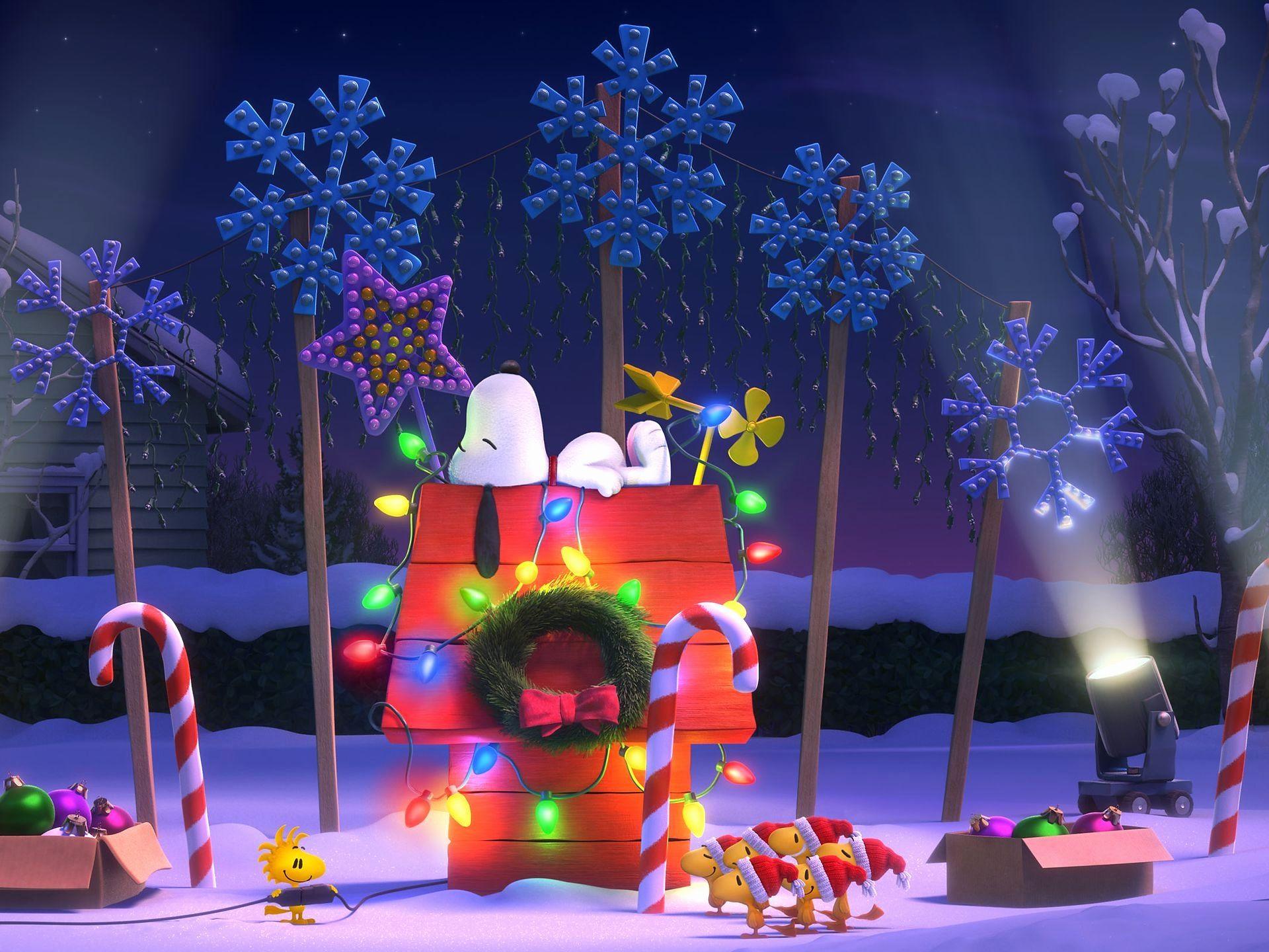 Snoopy Christmas Background Wallpaper