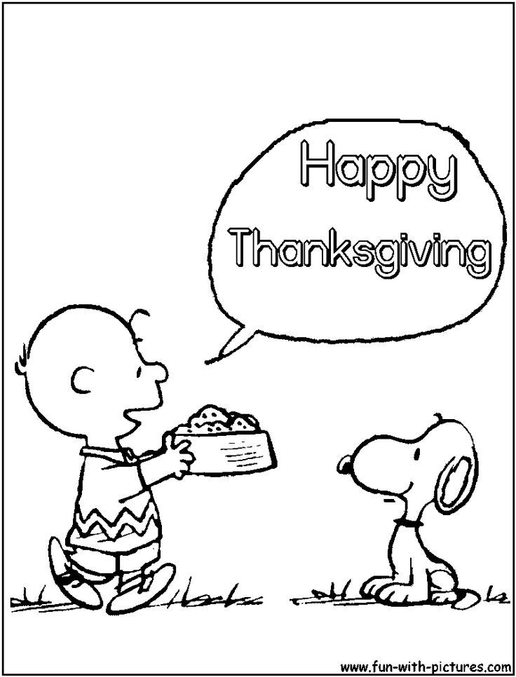 Thanksgiving Charlie Brown Coloring Pages