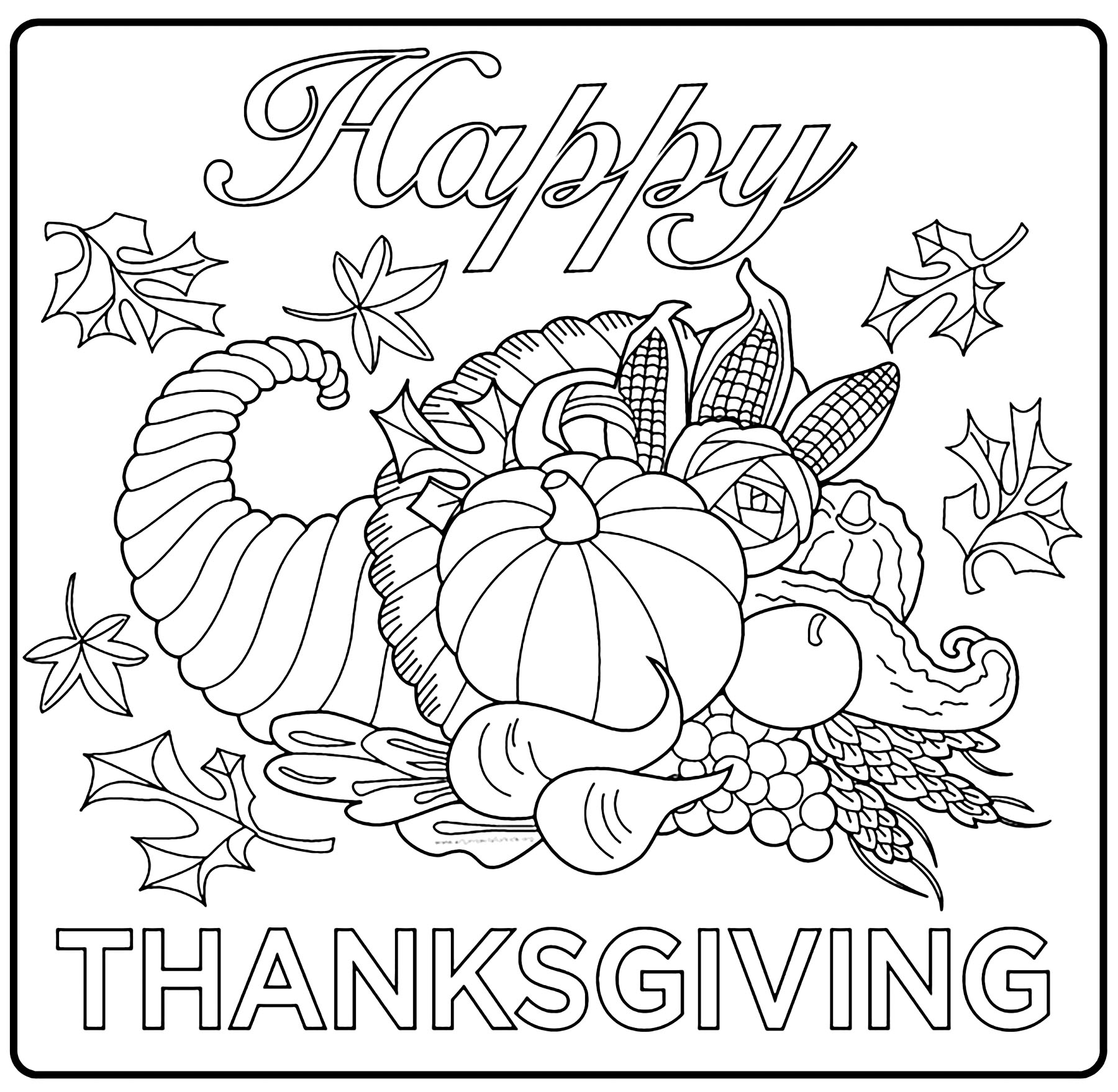 Thanksgiving Music Coloring Pages