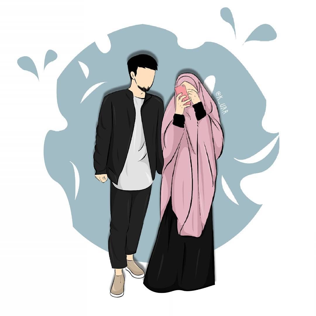 Wallpaper Anime Muslim Couple