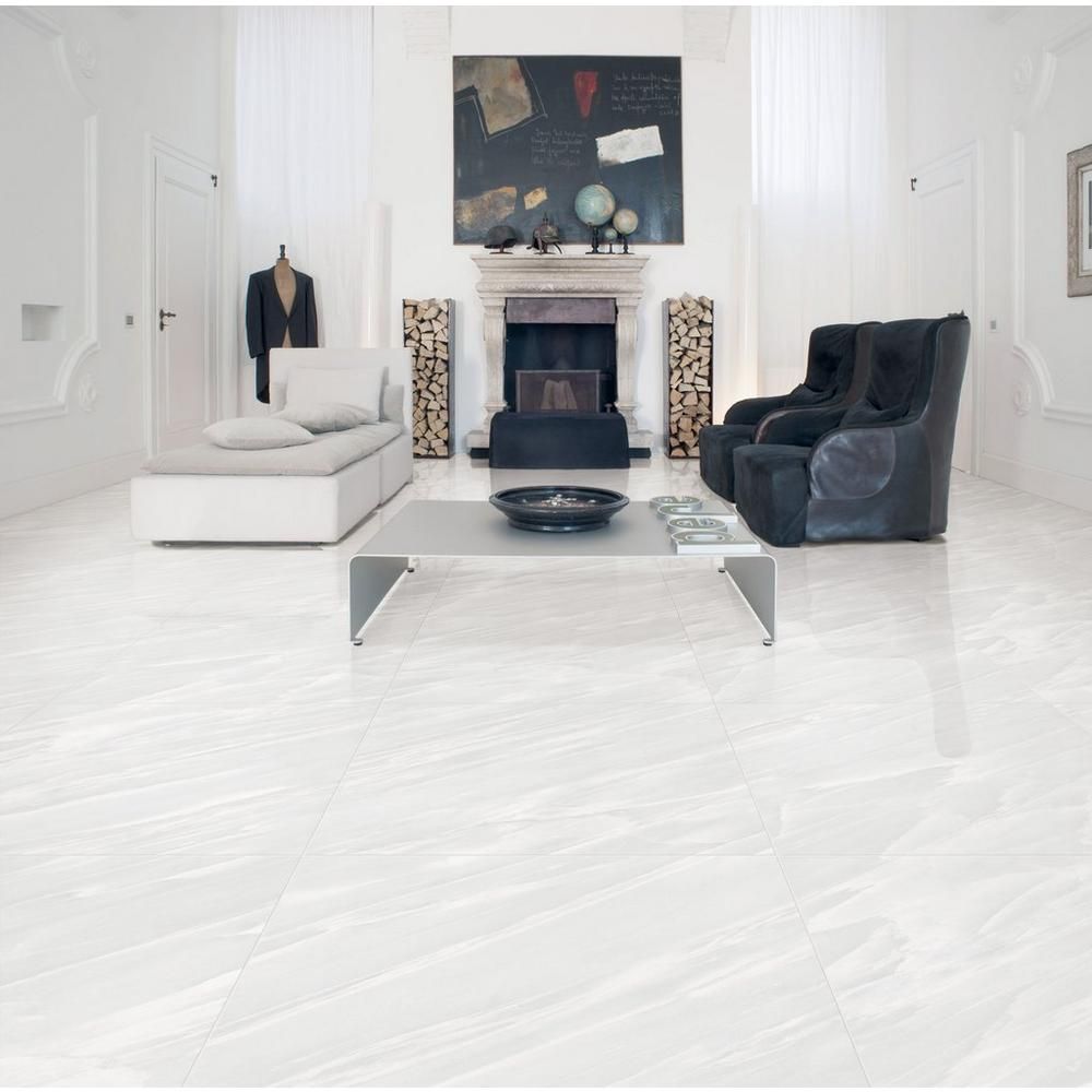 White Porcelain Tile Floor And Decor