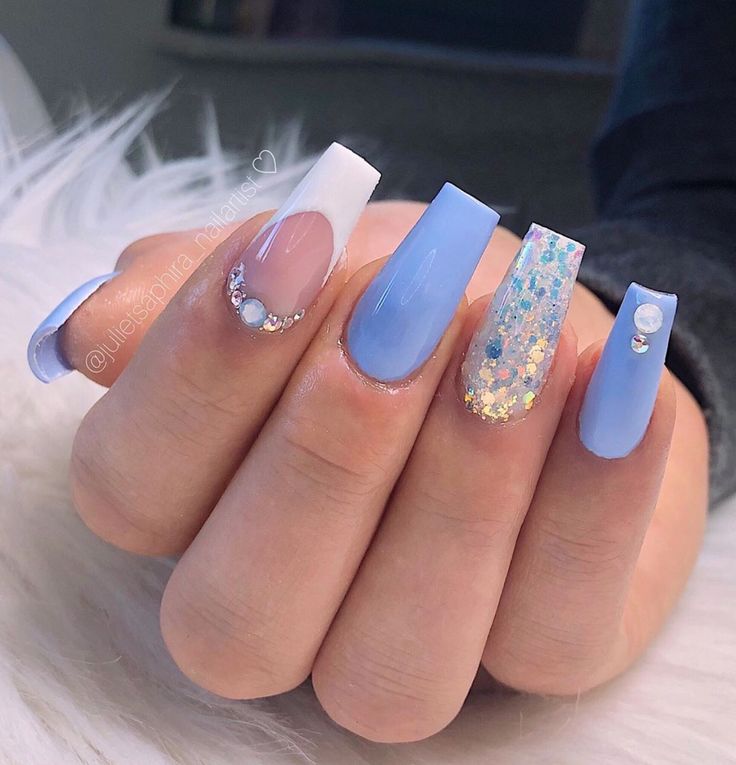 Winter Baby Blue Nails