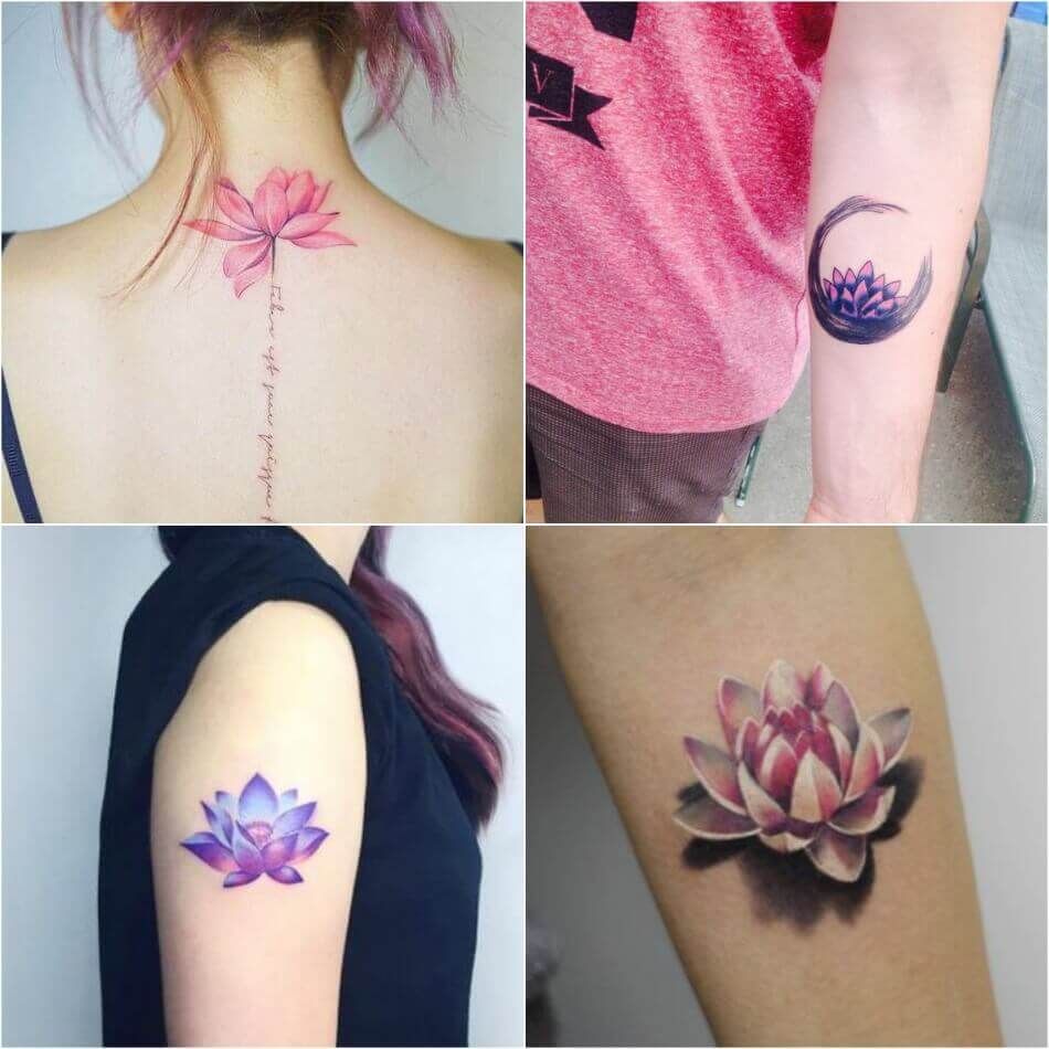 Womens Lotus Back Tattoos