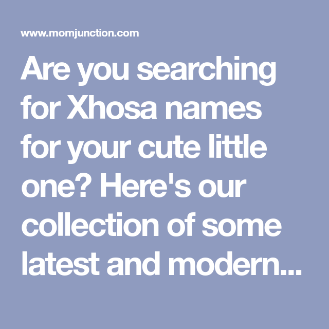 Xhosa Names For New Born Babies